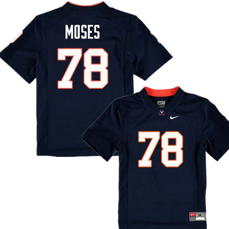 Men #78 Morgan Moses Virginia Cavaliers College Football Jerseys Sale-Navy - Click Image to Close